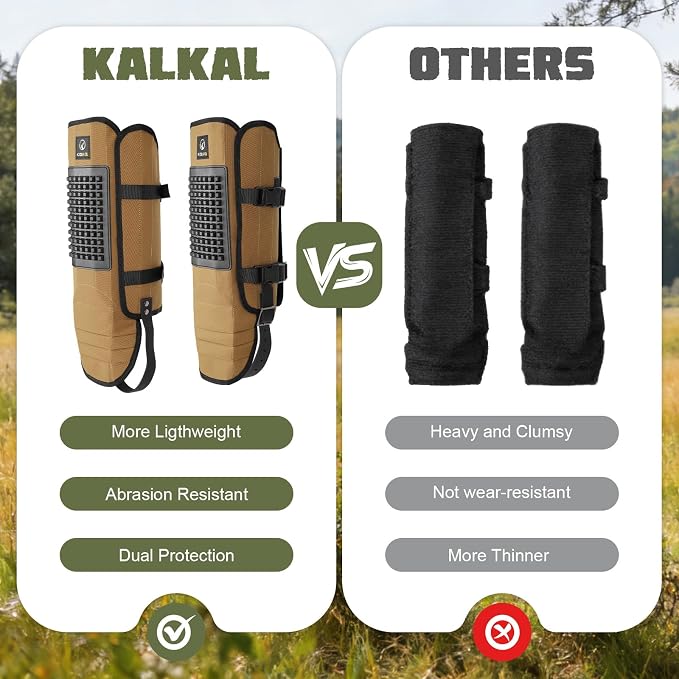 Kalkal Snake Gaiters, 1200D Waterproof Snake Chaps Snake Gaiters for Men Women, Adjustable Snake Bite Protection Snake Guards for Legs Men, Snake Proof Gaiters for Hiking Hunting
