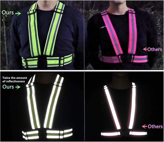 2Pack High Visibility Reflective Safety Vest | Lightweight,Adjustable & Elastic | Hi Vis Running Gear for Jogging,Walking,Cycling,Construction Workers,Motorcycle,Men,Women… (2, YELLOW)
