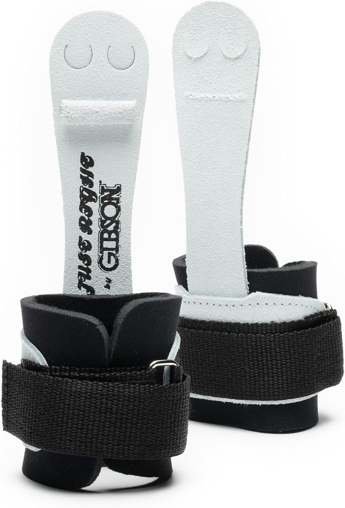 Gibson Athletic Just Right Neo Gymnastic Grips for Women, Leather Grip with Neoprene Wrist Guard, Hook & Loop Closure, Grips for Early Competitor, Gymnastics Grips for Girls - Made in USA