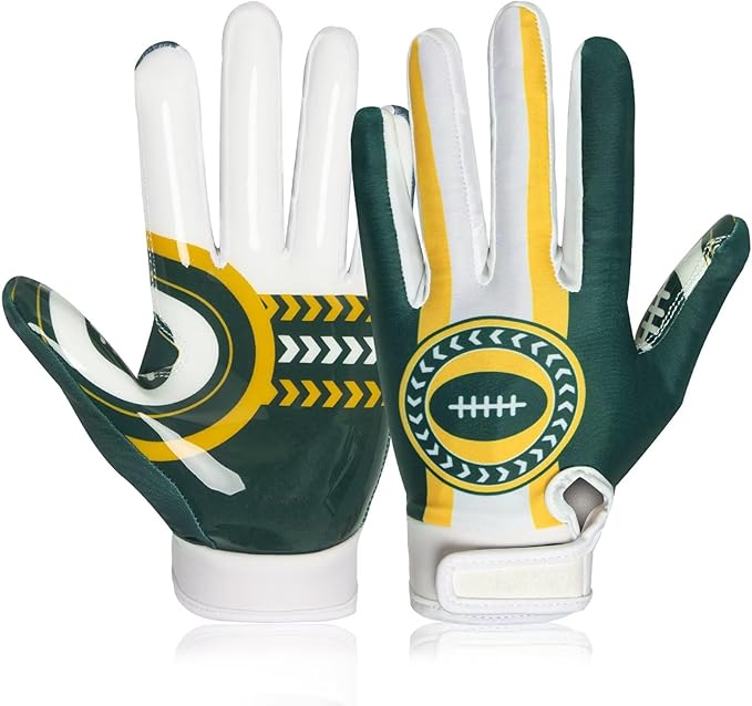 RIGWARL Football Gloves Adult Men, Youth Kids Football Gloves with Super Sticky Grip, Receiver Glove Adult Youth Kids Best Gift for Father‘s Day