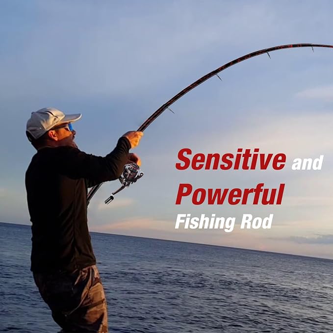 Fishing Rod and Reel Combo, Carbon Fiber Telescopic Portable Travel Fishing Pole for Freshwater and Saltwater, 8.95FT