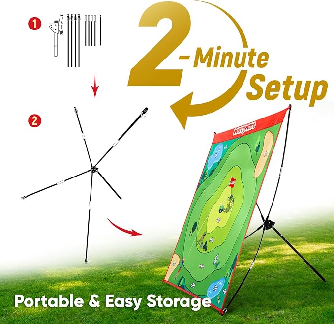 Golf Chipping Game Set: Portable Indoor & Outdoor Sticky Golf Games Fun, Family Backyard Yard Golf Target Game Set (Golf Club Not Included)