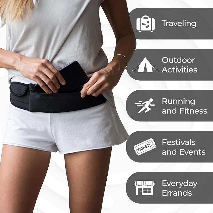 The Belt of Orion Slim Travel Money Belt for Men & Women – Anti-Theft Passport Holder Waist Pack, Low-Profile Fanny Pack for Phone, Cash & Cards (9” × 4”)