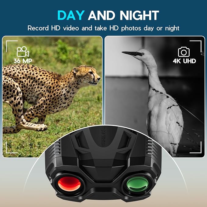 WISHBETY 4K Night Vision Goggles for Adults,16X Zoom Night Vision Binoculars with 1000FT Infrared Range,5000mAh Rechargeable Battery,3.5" Screen,Include 32GB Card,Gift for Mens and Outdoor Enthusiasts