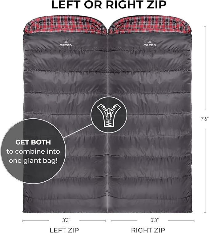 Teton Celsius XXL Sleeping Bag, Cold Weather Sleeping Bags for Adults and Kids, Camping Made Easy and Warm. Compression Sack Included