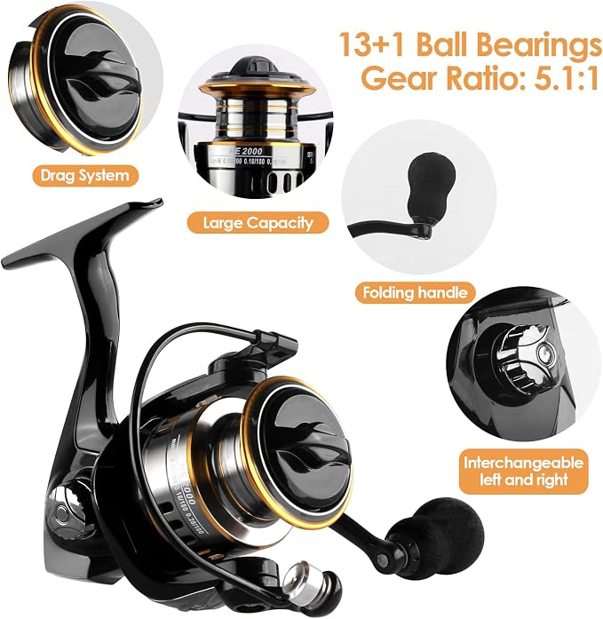 Carbon Fiber Telescopic Fishing Rod Reel Combo with Compact Carrier Bag | Portable Collapsible Spinning Pole Reel Kit Fishing Gear Set Travel Fishing Rod Kit Fishermen Gift for Freshwater Saltwater