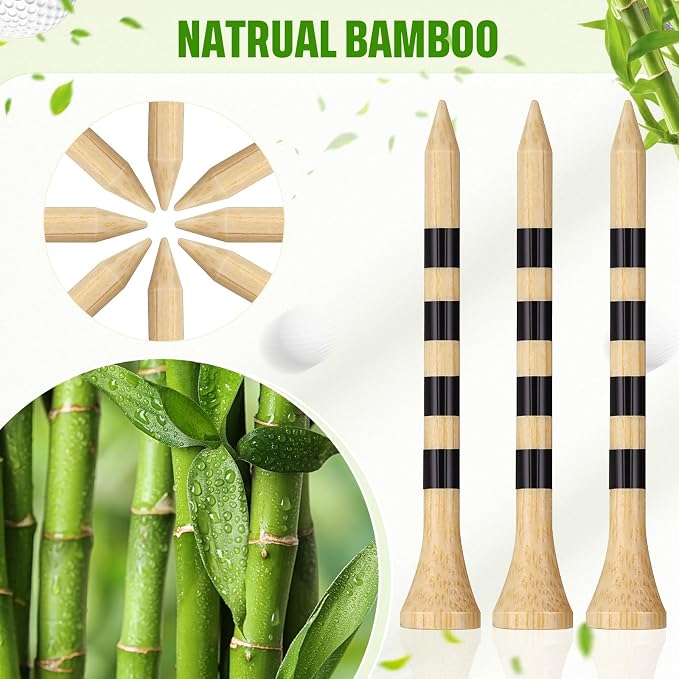 Mudder Golf Tees Bulk Wooden Bamboo Golf Tees Multicolor Wood for Men Balls Accessories