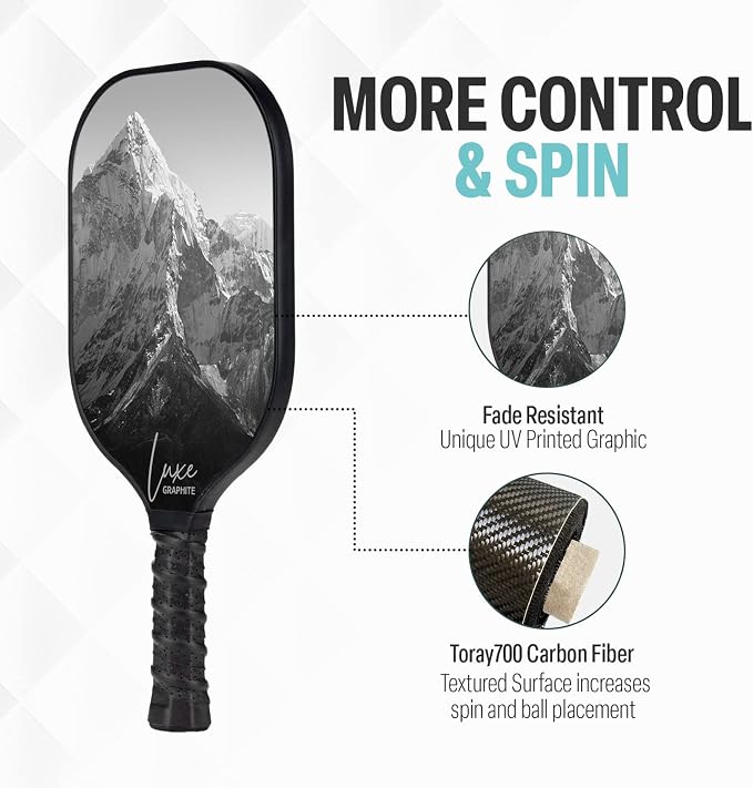 Palms-O-Aces Carbon Fiber Pickleball Paddle – USAPA Approved 16mm T700 Graphite Paddle with Textured Spin Surface | Lightweight Carbon Fiber Pickleball Paddles & Racket | Includes Paddle Cover