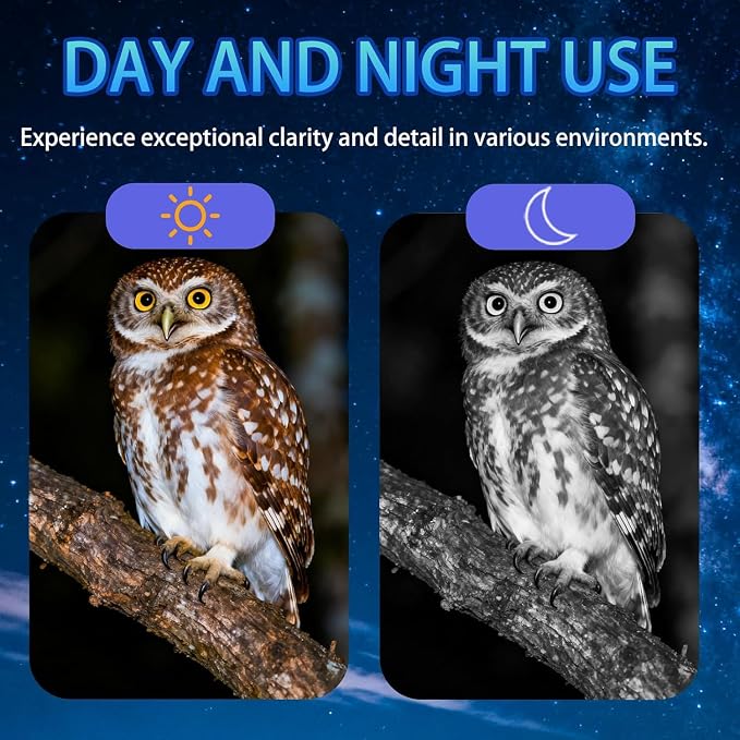Night Vision Goggles with 4000mAh Rechargeable Battery & 32GB Card, Backlit Buttons Infrared Night Vision Binoculars, Gifts for Men/Dad/Husband/Him, Camping Gear (Black)