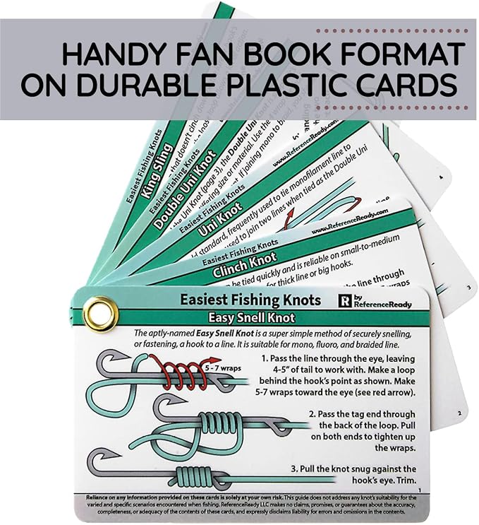 Complete Knot Card Bundle - 7 Pocket Guides Show How to Tie 76 Knots - Includes a Waterproof Booklet for Outdoors, Boating, Climbing, Horse, Easy Fishing, Fly Fishing, and Saltwater Angling