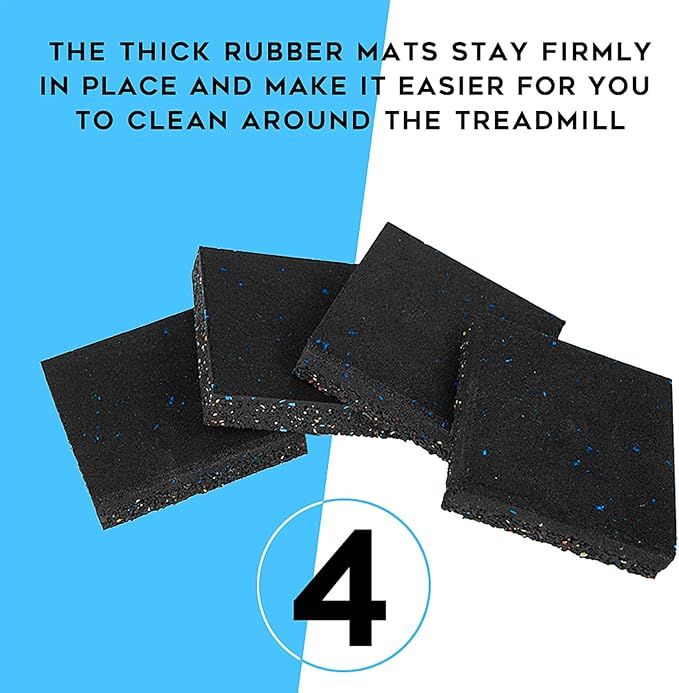 Luwint Thick Treadmill Mat, 5'' x 5'' x 1'', High Density Rubber