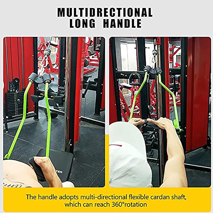 Adjustable Lat Pull down Bar, Cable Machine Attachments for Gym, Home Gym Fitness T-bar Row Pulldown Attachments, Lat Pull Down Machine Wide Grip Neutral Grip Handle