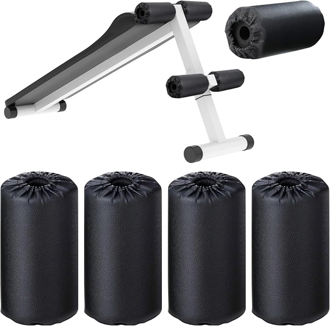 Hollowfly 4 Pcs Foam Foot Pads Foam Roller Pad Replacement for Weight Bench Inversion Table and Gym Exercise Equipments(8 x 3.5 x 0.8 Inches)