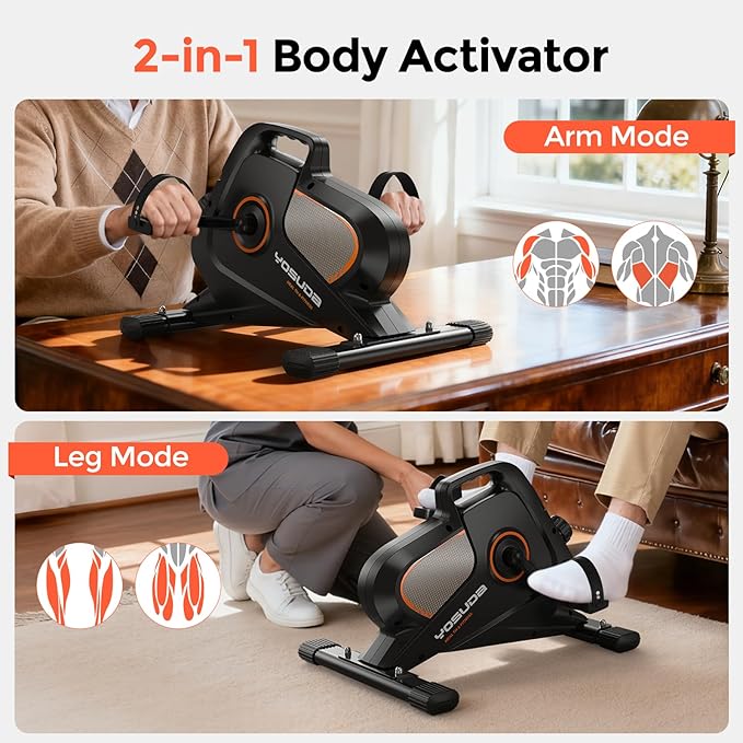 YOSUDA Under Desk Bike with 16-Level Magnetic Resistance, Mini Exercise Bike with Bluetooth App, Pedal Exerciser While Sitting for Office Workers & Seniors, for Home Exercise & Recovery
