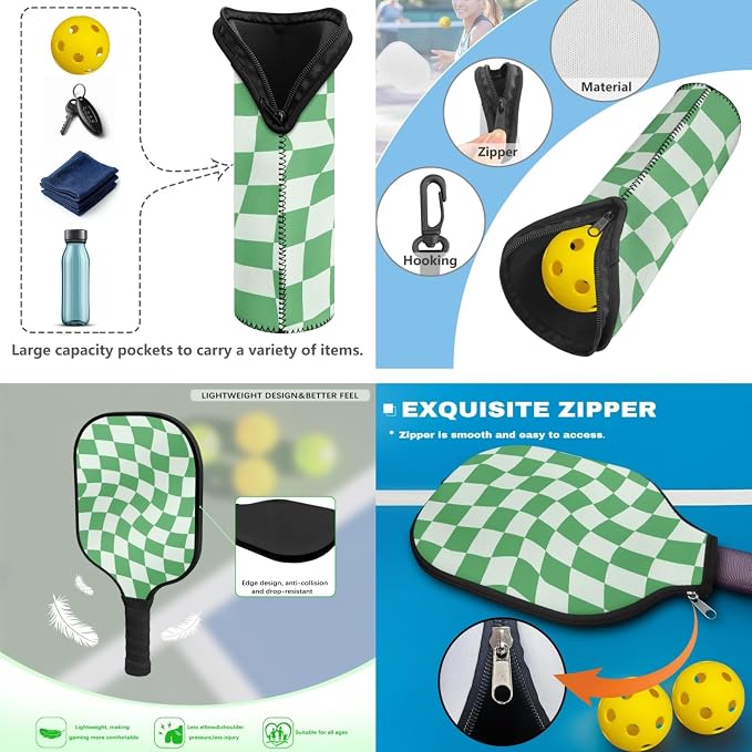 Pickleball Paddles Set 3PCS Pickleball Paddle Case Pickleball Racket Pickleball Bag Ideal for Beginners Gifts