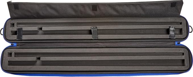 Casemaster Parallax Pro 2x2 Pool Cue Case, Holds 2 Butts and 2 Shafts, Foam-Padded Pool Stick Case, Water-Resistant 600D Oxford Fabric, Lightweight with Accessory Pocket