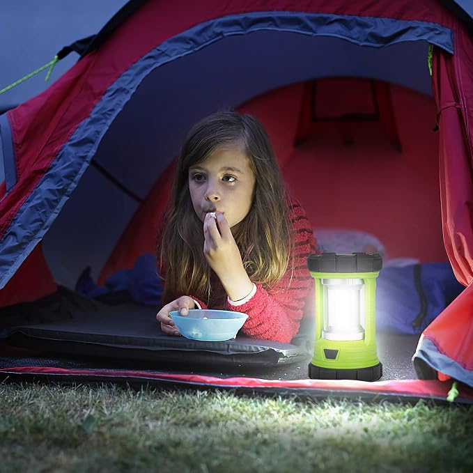elesall Camping Lantern, 3000LM LED Rechargeable Battery Operated Lantern, 5 Light Modes, COB Waterproof Lantern Flashlight, Camping Light for Power Outage, Hurricane, Survival, Hiking