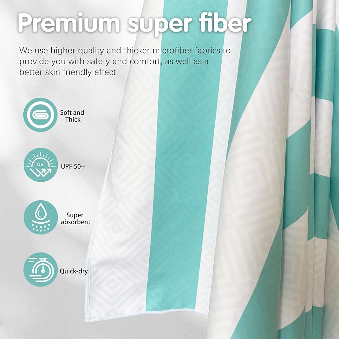 PY SUPER MODE 2 Pack Beach Towel - 75 x 35 inches Quick Dry Microfiber Beach Towels Oversized, Lightweight Soft and Absorbent Bath Towel Suitable for Swimming Pool Camping for Kids & Adults