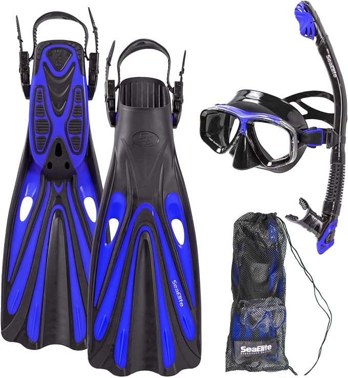 Sea Elite Starter Mask, Fin and Snorkel Package Two-Lens