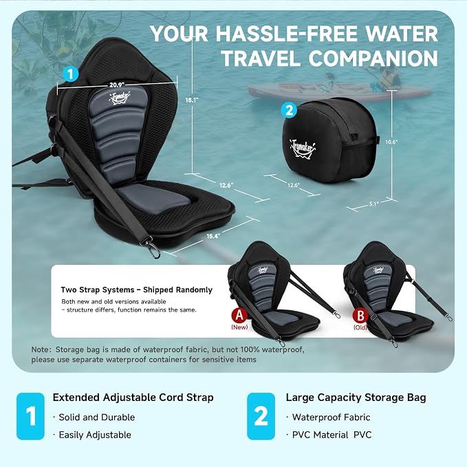 Trymaker Kayak Seats with Back Support for Sit on Top, Universal Paddle Board Seat for Inflatable Paddleboard, Sup, Canoe