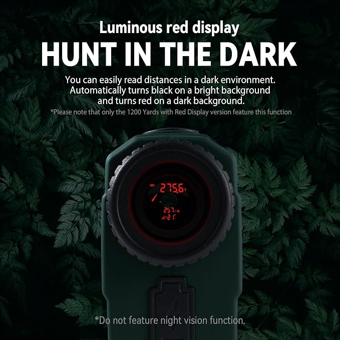 Gogogo Sport Vpro Green Hunting Rangefinder -1200 Yards Laser Range Finder for Hunting and Golf with Speed, Slope, Scan and Normal Measurements, Rechargeable