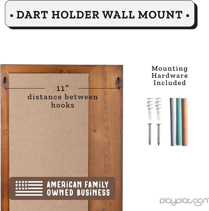 Play Platoon Dart Scoreboard & Darts Holder Wall Mount - Wood Score Board, Professional Darts Accessories, Dart Holder