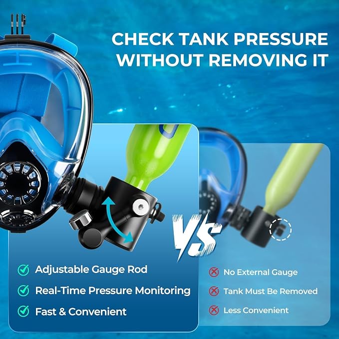 GOYOJO Mini Scuba Tank with DOT Certified, Portable Scuba Diving Kit with Optional Snorkel Mask Combo, Refillable Emergency Backup Pony Bottle for Snorkeling, Underwater Breathing, Training