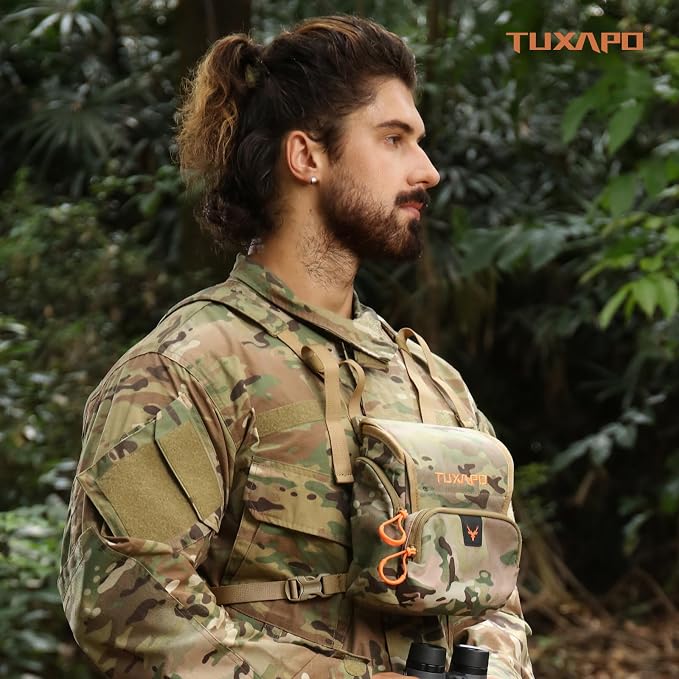 Binocular Harness Chest Pack with Rangefinder Pouch Rain Cover Bino Case for Hunting Hiking Shooting