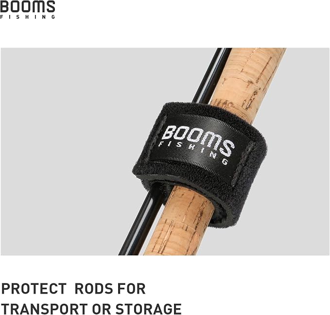 Booms Fishing PB4 Fishing Rod and Reel Case 4.4ft~5ft and RS3 Fishing Rod Wrap Pole Straps 9.6" 6pcs