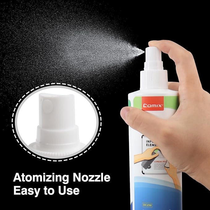Comix Whiteboard Cleaner, 8.5oz Dry Erase Cleaner, Non-Toxic White board Cleaning Spray, 4 Pack