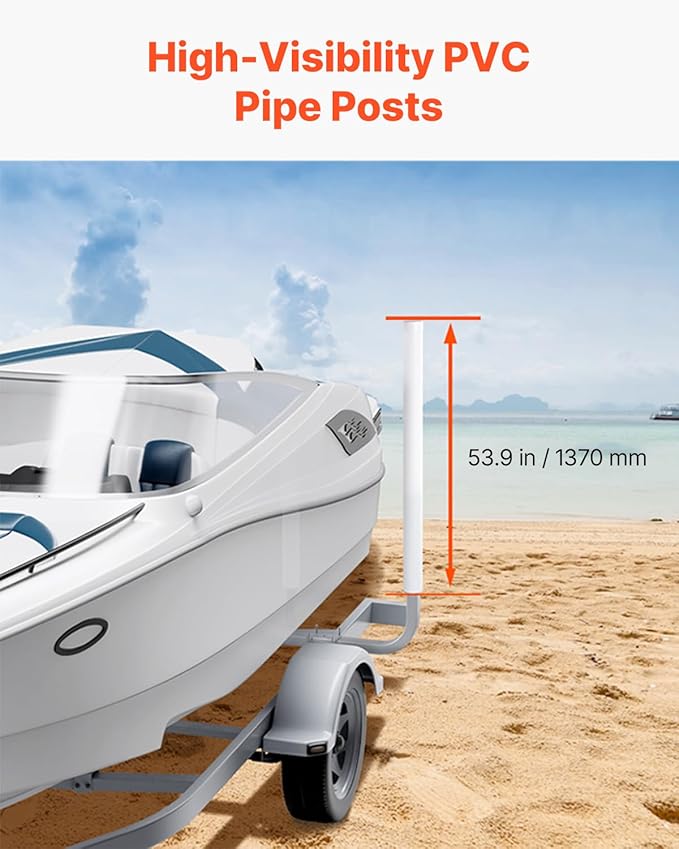 VEVOR Boat Trailer Guide, 16.7"- 60″ Adjustable Design Trailer Guide Poles, 2PCS Trailer Guide-Ons for Ski Boat, Fishing Boat or Sailboat Trailer