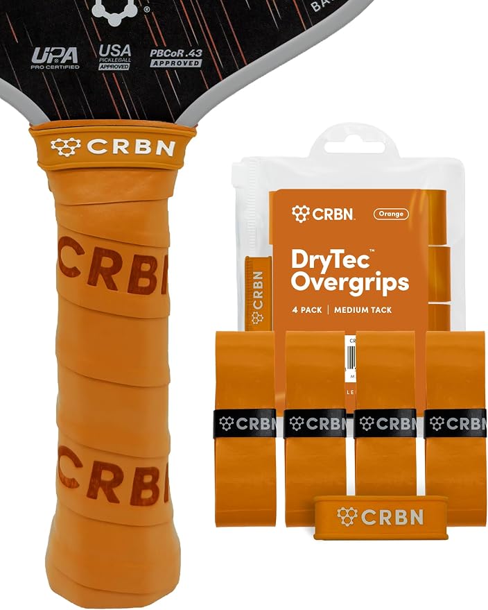 CRBN Pickleball - Drytec™ Overgrips - Pickleball Paddle Grip Tape - Absorbs Shock & Moisture - 4 Pack