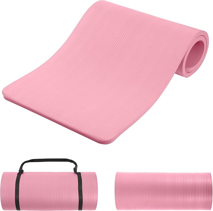 BalanceFrom 1-Inch Premium Yoga Mat,High-Density NBR Foam,1 Inch Thick Yoga Mat for Superior Cushioning and Joint Protection,Non-Slip for Pilates,Gym & Exercise
