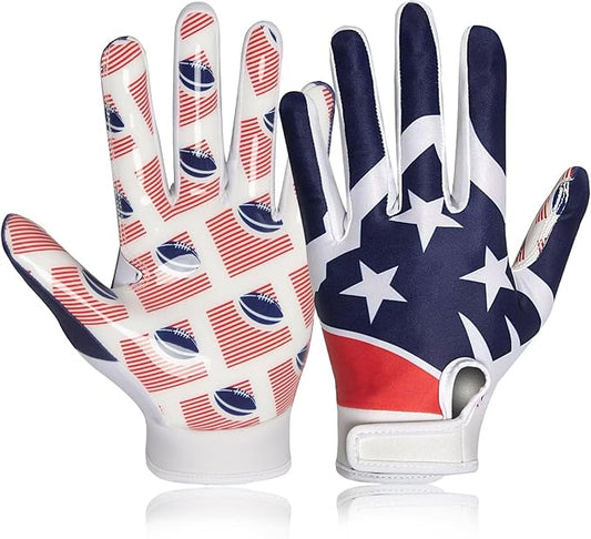 RIGWARL Football Gloves Adult Men, Youth Kids Football Gloves with Super Sticky Grip, Receiver Glove Adult Youth Kids Best Gift for Father‘s Day