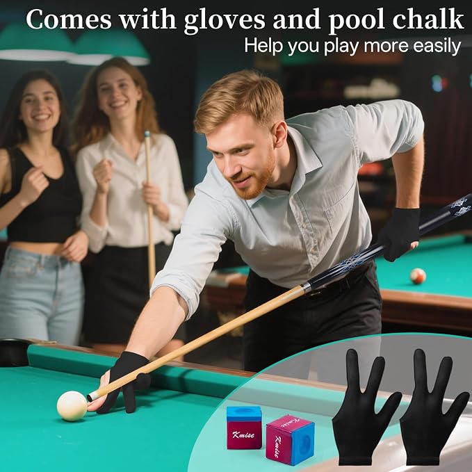 Kmise Pool Stick Set of - 58" Pool Cue Stick, Canadian Maple Professional Billiards Pool Cue, Pool Sticks for Adults, 18~21oz Multiple Colors