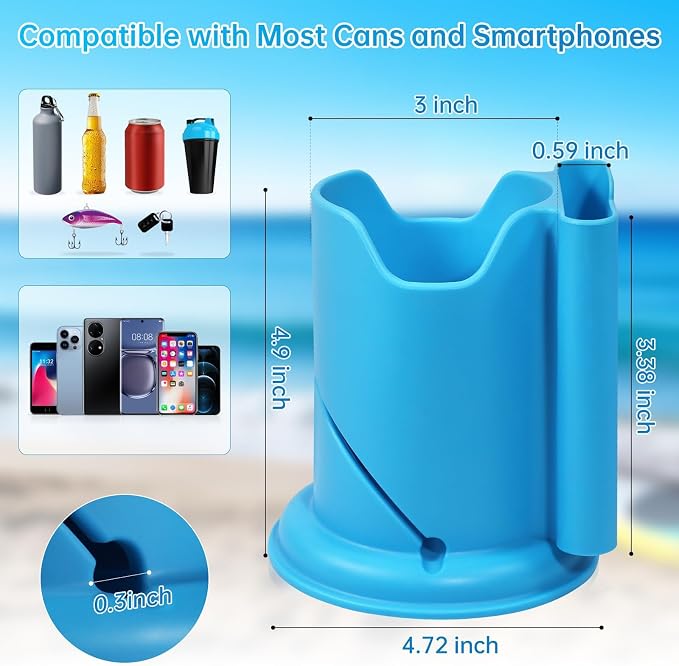 Paddle Board Cup Holder, Kayak Cup Holder 2-in-1 Drink & Phone Holder, Paddleboard and Kayak Accessories for SUP, Kayaking, Fishing, Yoga, or Surfing Adventures(Blue,1Pack)