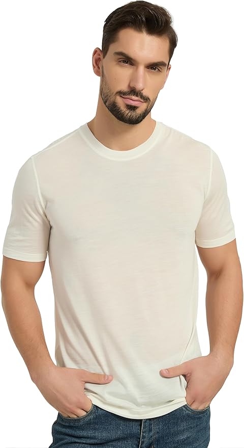 Merino Wool & Tencel Blend T Shirt for Men, Redefined Softness, Lightweight Comfort