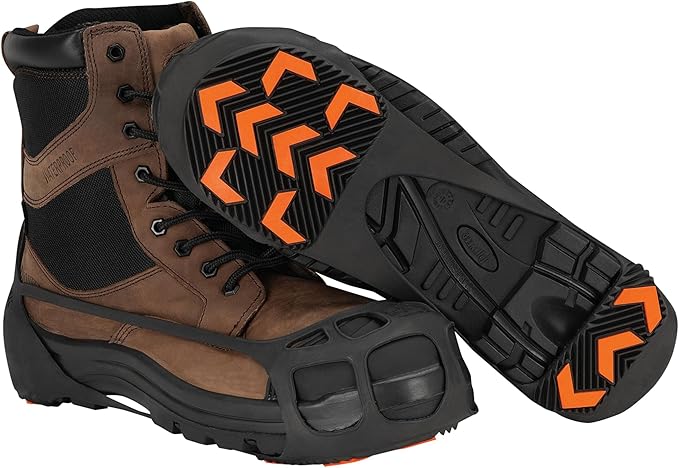Due North GripPro Spikeless Footwear Traction Aids for Men and Women - for Ice and Snow - Lightweight Full-Foot Rubber Tread