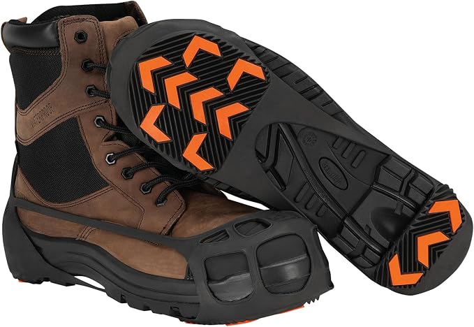 Due North GripPro Spikeless Footwear Traction Aids for Men and Women - for Ice and Snow - Lightweight Full-Foot Rubber Tread