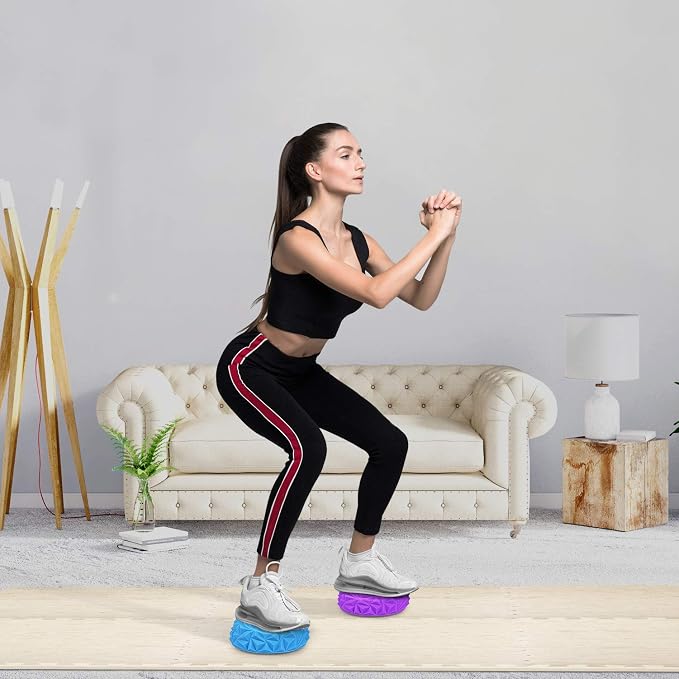 Yes4All Hedgehog Balance Pods for Exercise, Core Body Balancing, Balance Pods for Youth & Adults with Hand Pump - Set of 5