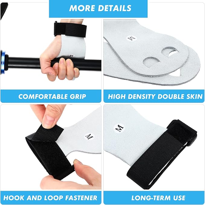 Junkin 4 Pairs Gymnastics Hand Grips for Beginners Kids Gymnastic Palm Pull-up Protection Sports Accessories for Children Boys Girls Workout Exercise