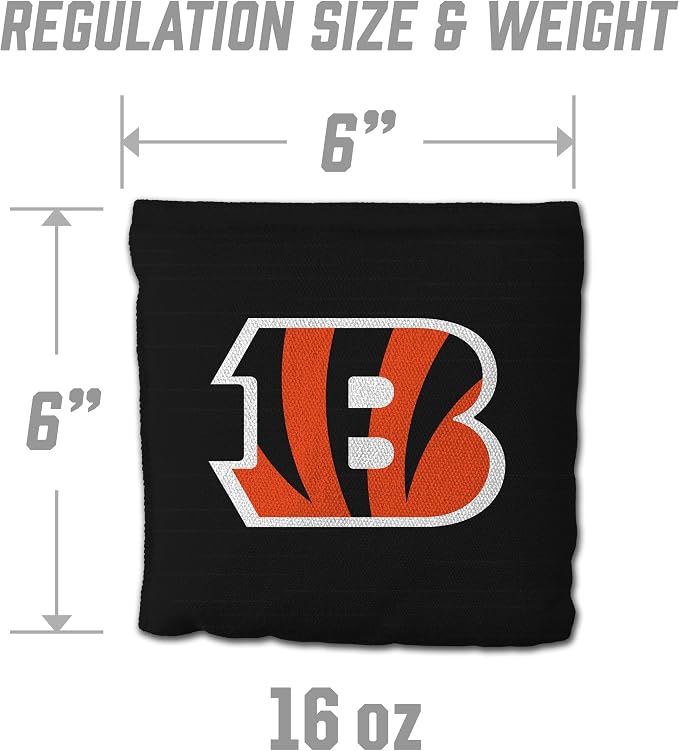 YouTheFan Officially-licensed NFL Set of 8 Cornhole Bags - All Weather Dual Sided Slide & Stop - regulation size