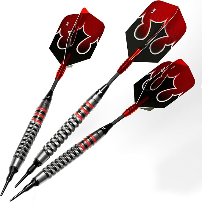 Viper Shot King Soft Tip Darts, 80% Tungsten 20 Grams, Professional Darts Plastic Tip Dart Set for Electronic Dartboard, Includes Nomad Case and Dart Accessories
