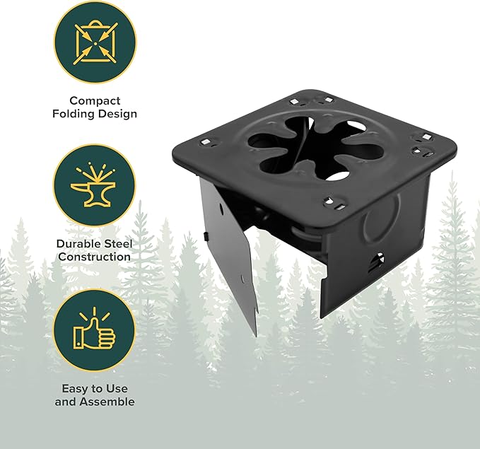 Coghlan's Portable Folding Camp Stove – Compact, Lightweight Steel Cooking Stove for Camping, Backpacking, Hiking, or Emergency Use – Uses Canned Heat or Fuel Tablets, Black (Pack of 6)