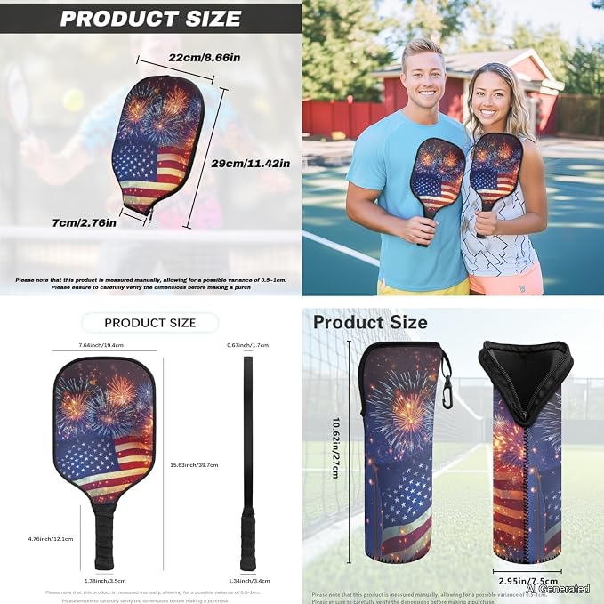 Pickleball Paddles Set 3PCS Pickleball Paddle Case Pickleball Racket Pickleball Bag Ideal for Beginners Gifts