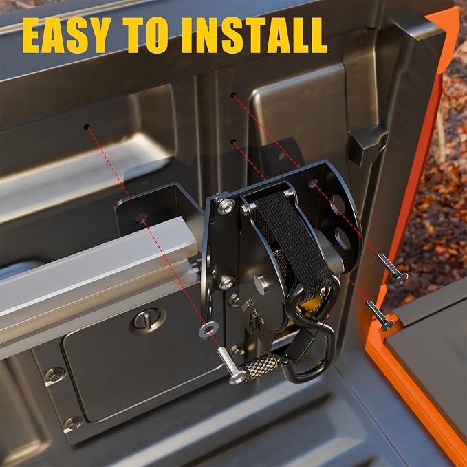 Retractable Ratchet Straps Compatible with 2022-2025 2026 Ford Maverick Retracting Straps Auto Retract Securing Strap Tie Down System 2PCS for 2024 Maverick Accessories