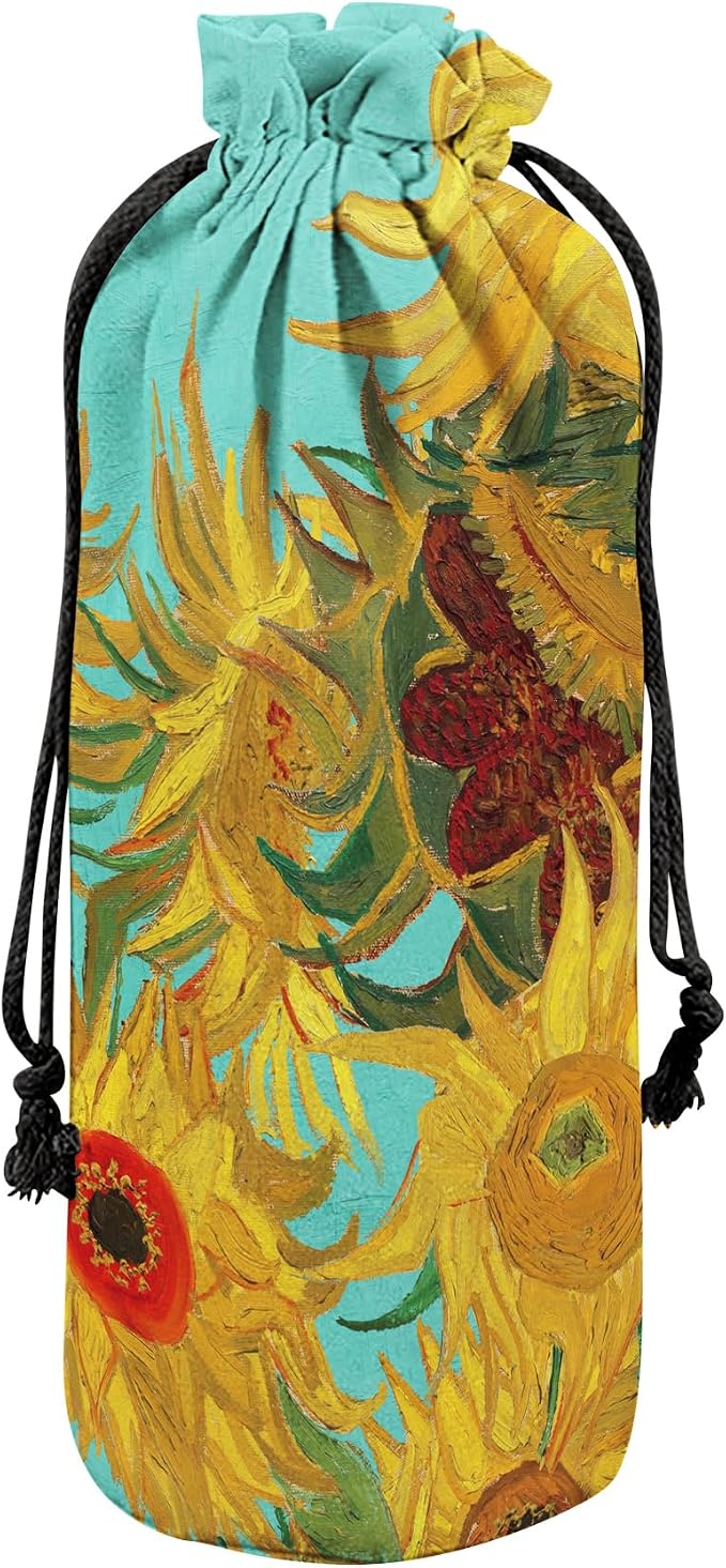 Large Oversized Microfiber Beach Towel - 40x63 Inches, Sand-Free, Quick-Drying, Ultra-Soft, Ideal for Travel, Pool, Yoga, and Camping - Includes Matching Drawstring Travel Pouch, van Gogh Sunflowers