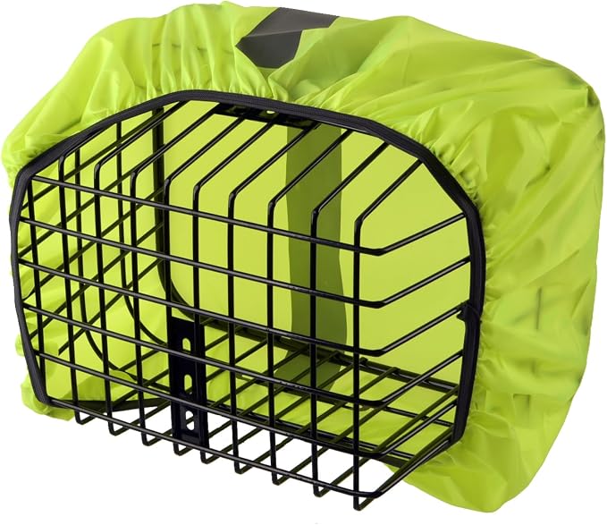 20L Bike Basket Cover Waterproof Bicycle Basket Cover with Reflective Strip Green