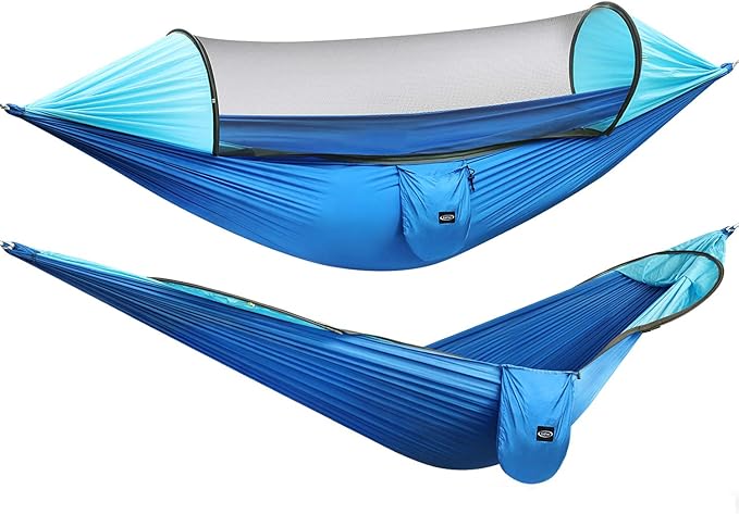 G4Free Large Camping Hammock with Mosquito Net and Rain Fly- 2 Person Portable Hammock with Bug Net and Tent Tarp for Outdoor Hiking Camping Backpacking Travel