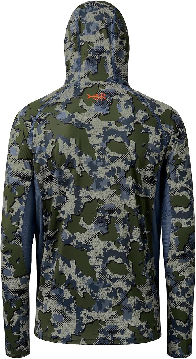 BASSDASH Men's UPF 50+ Camo Long Sleeve Hunting Fishing Hoodie Shirt